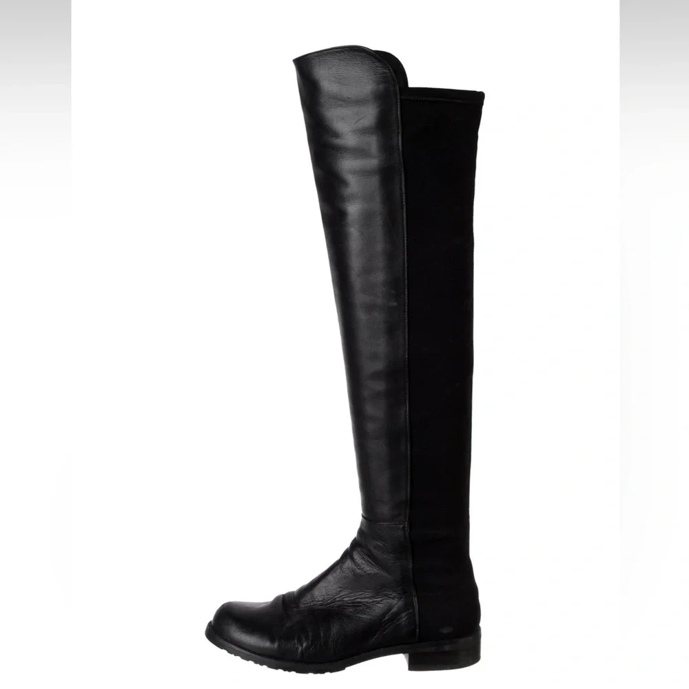 Stuart Weitzman 5050 Boot Black Leather size 6.5